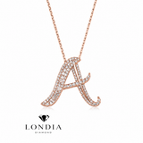 Personalized Royal A Initial 0.60 Carat Natural Diamond Necklace