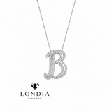 Personalized Royal B Initial 0.60 Carat Natural Diamond Necklace