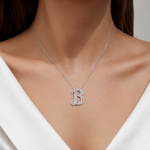 Personalized Royal B Initial 0.60 Carat Natural Diamond Necklace