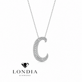 Personalized Royal C Initial 0.45 Carat Natural Diamond Necklace