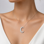 Personalized Royal C Initial 0.45 Carat Natural Diamond Necklace