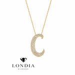 Personalized Royal C Initial 0.45 Carat Natural Diamond Necklace