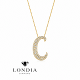 Personalized Royal C Initial 0.45 Carat Natural Diamond Necklace