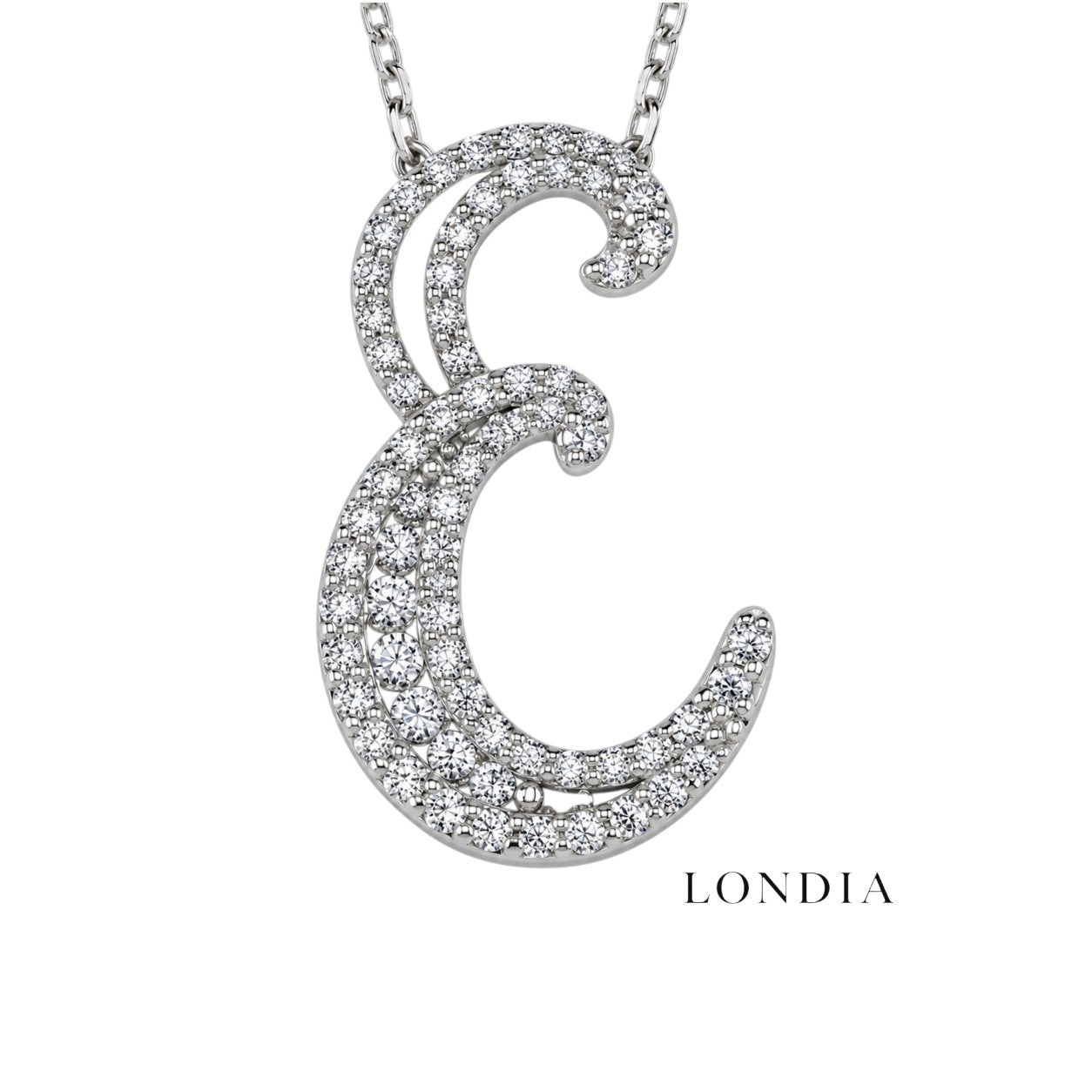Personalized Royal E Initial 0.35 Carat Natural Diamond Necklace