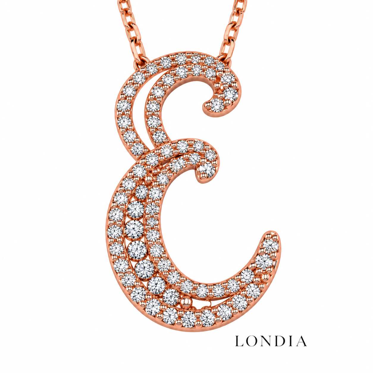 Personalized Royal E Initial 0.35 Carat Natural Diamond Necklace