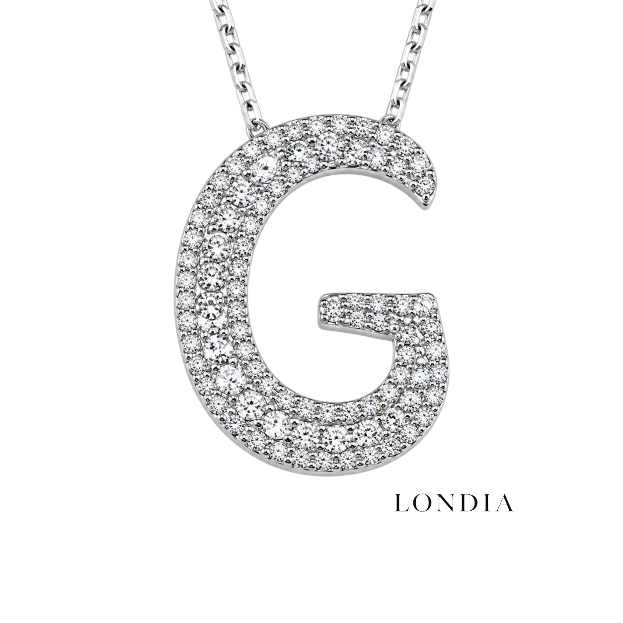 Personalized Royal G Initial 0.55 Carat Natural Diamond Necklace