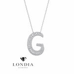 Personalized Royal G Initial 0.55 Carat Natural Diamond Necklace