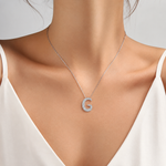 Personalized Royal G Initial 0.55 Carat Natural Diamond Necklace