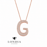 Personalized Royal G Initial 0.55 Carat Natural Diamond Necklace