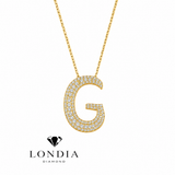 Personalized Royal G Initial 0.55 Carat Natural Diamond Necklace