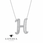 Personalized Royal H Initial 0.65 Carat Natural Diamond Necklace