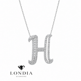 Personalized Royal H Initial 0.65 Carat Natural Diamond Necklace