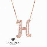Personalized Royal H Initial 0.65 Carat Natural Diamond Necklace