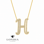 Personalized Royal H Initial 0.65 Carat Natural Diamond Necklace