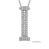 Personalized Royal I Initial 0.35 Carat Natural Diamond Necklace