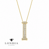 Personalized Royal I Initial 0.35 Carat Natural Diamond Necklace