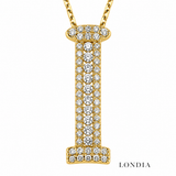 Personalized Royal I Initial 0.35 Carat Natural Diamond Necklace