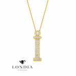 Personalized Royal İ Initial 0.35 Carat Natural Diamond Necklace