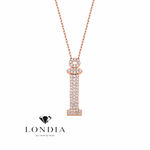 Personalized Royal İ Initial 0.35 Carat Natural Diamond Necklace
