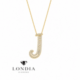Personalized Royal J Initial 0.30 Carat Natural Diamond Necklace