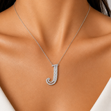 Personalized Royal J Initial 0.30 Carat Natural Diamond Necklace