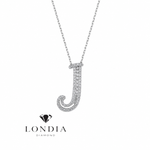 Personalized Royal J Initial 0.30 Carat Natural Diamond Necklace