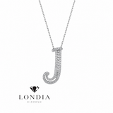 Personalized Royal J Initial 0.30 Carat Natural Diamond Necklace