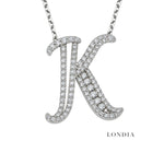 Personalized Royal K Initial 0.45 Carat Natural Diamond Necklace