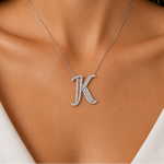 Personalized Royal K Initial 0.45 Carat Natural Diamond Necklace