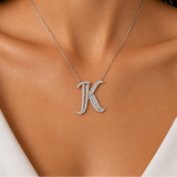 Personalized Royal K Initial 0.45 Carat Natural Diamond Necklace