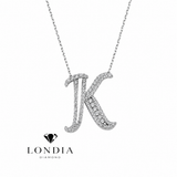 Personalized Royal K Initial 0.45 Carat Natural Diamond Necklace