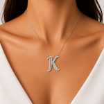 Personalized Royal K Initial 0.45 Carat Natural Diamond Necklace