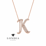 Personalized Royal K Initial 0.45 Carat Natural Diamond Necklace