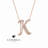 Personalized Royal K Initial 0.45 Carat Natural Diamond Necklace