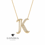 Personalized Royal K Initial 0.45 Carat Natural Diamond Necklace
