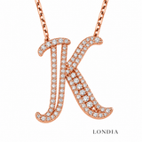 Personalized Royal K Initial 0.45 Carat Natural Diamond Necklace