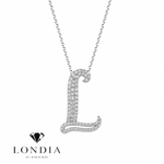 Personalized Royal L Initial 0.35 Carat Natural Diamond Necklace
