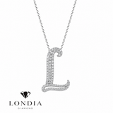 Personalized Royal L Initial 0.35 Carat Natural Diamond Necklace
