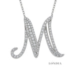 Personalized Royal M Initial 0.60 Carat Natural Diamond Necklace