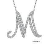 Personalized Royal M Initial 0.60 Carat Natural Diamond Necklace