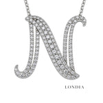 Personalized Royal N Initial 0.60 Carat Natural Diamond Necklace