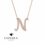 Personalized Royal N Initial 0.60 Carat Natural Diamond Necklace
