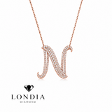 Personalized Royal N Initial 0.60 Carat Natural Diamond Necklace