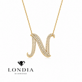 Personalized Royal N Initial 0.60 Carat Natural Diamond Necklace