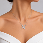 Personalized Royal N Initial 0.60 Carat Natural Diamond Necklace