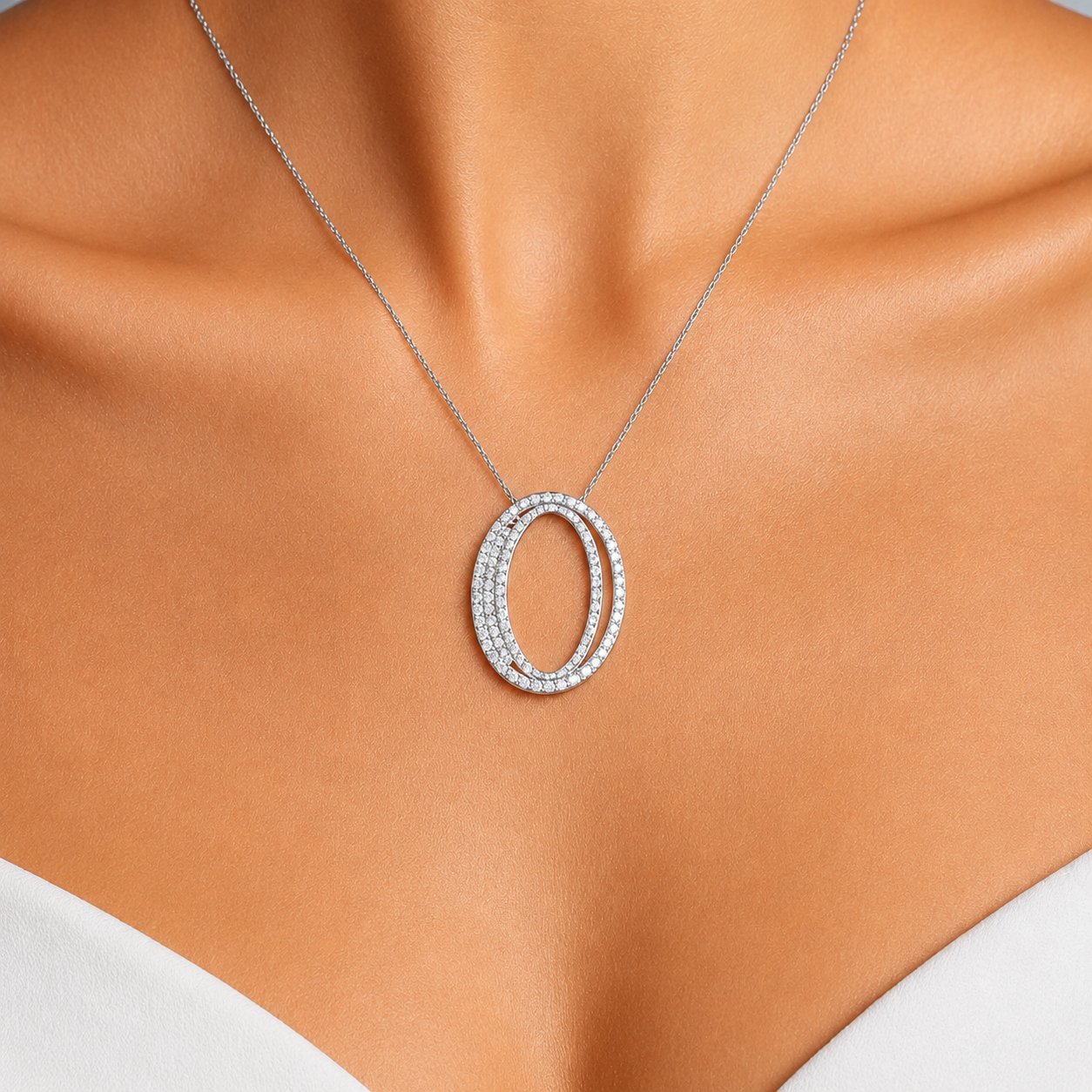 Personalized Royal O Initial 0.50 Carat Natural Diamond Necklace