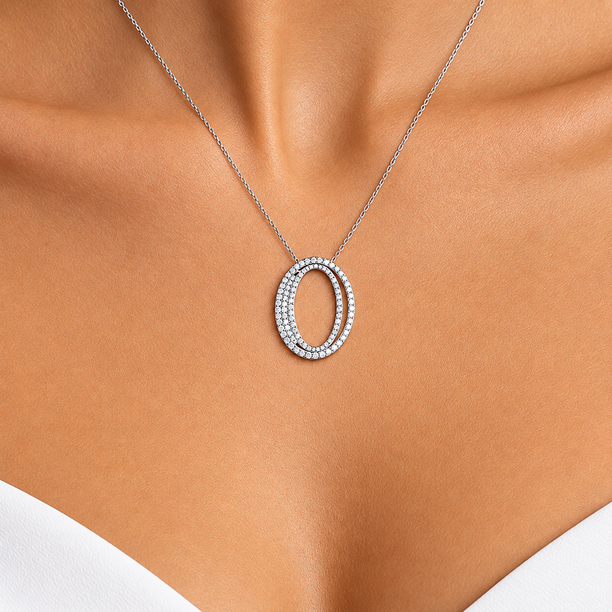 Personalized Royal O Initial 0.50 Carat Natural Diamond Necklace