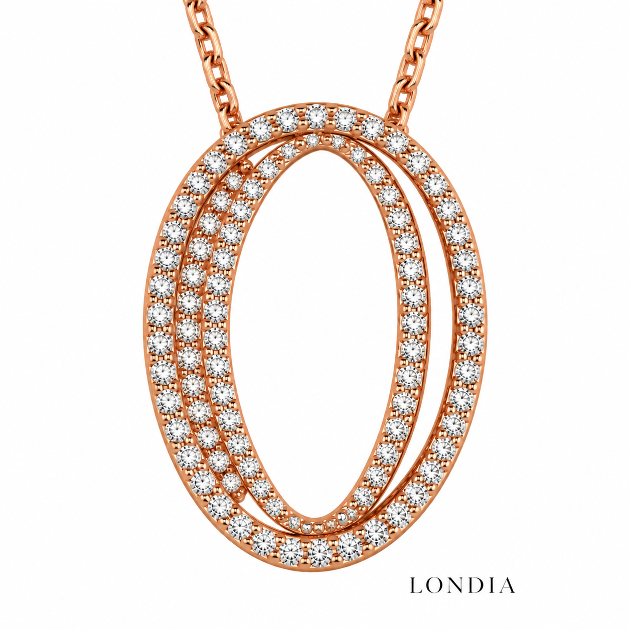 Personalized Royal O Initial 0.50 Carat Natural Diamond Necklace