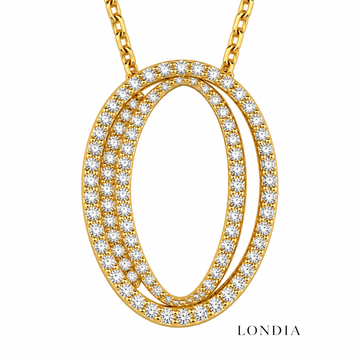 Personalized Royal O Initial 0.50 Carat Natural Diamond Necklace
