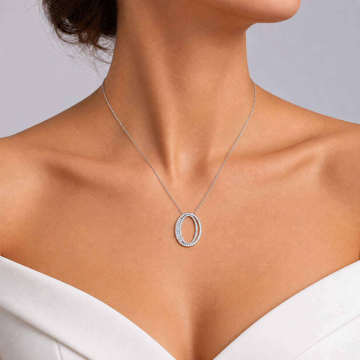 Personalized Royal O Initial 0.50 Carat Natural Diamond Necklace